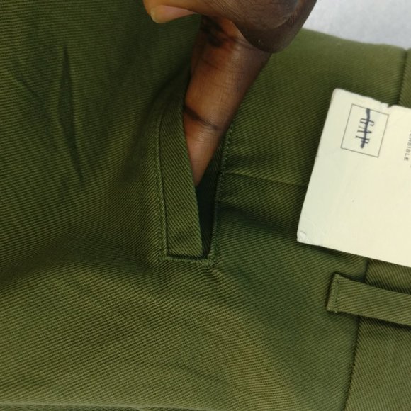 Raw hem Wide leg Sailor pant in Army Green Utility sz 00 Regular 98%cotton NEW - Picture 12 of 13